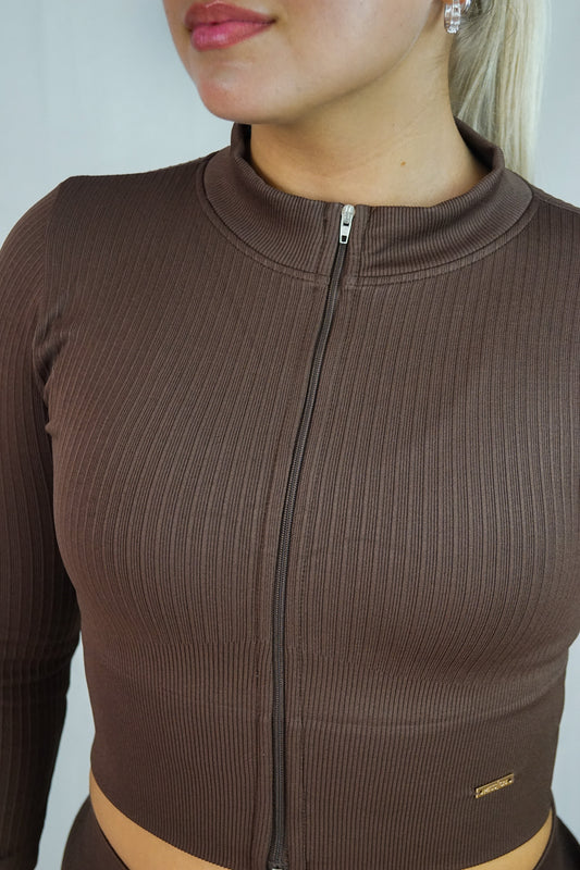 MISS ON TIDY RIBBED SEAMLESS JACKET